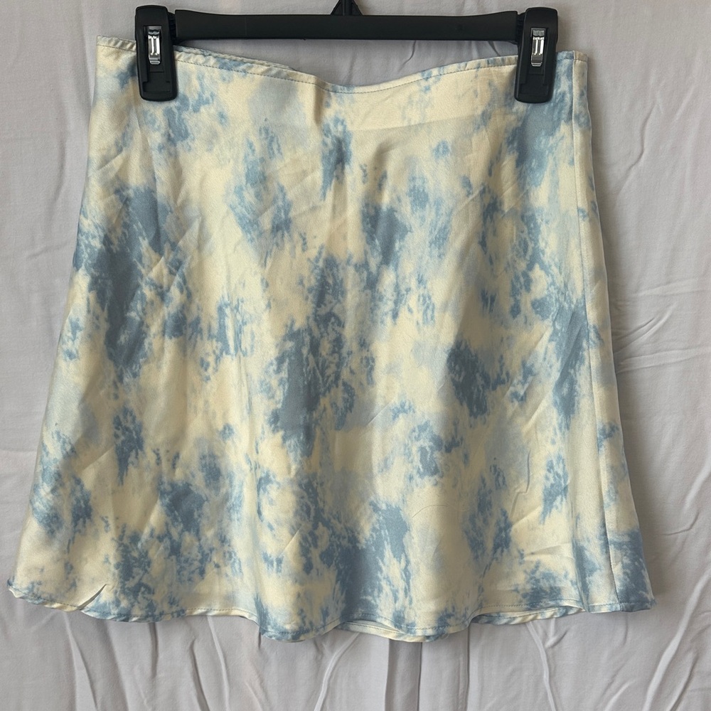No Boundaries Blue and Cream Cloud Skater Skirt